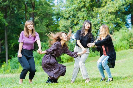 Woman jumping, sauter, fem, la jeunesse, JPG