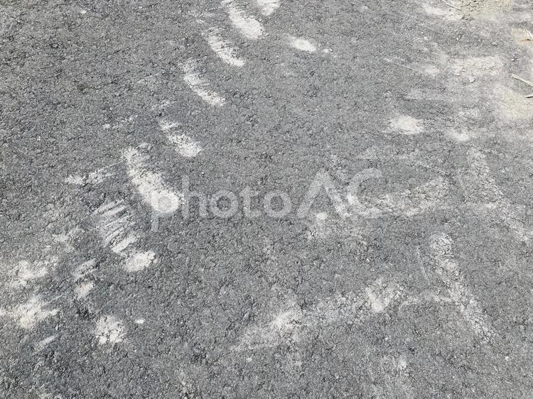 タイヤ痕アート タイヤ痕,アート,トラクターの写真素材