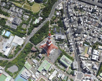 Tokyo Tower, helicopter shot, helicopter, jiangdong district, JPG