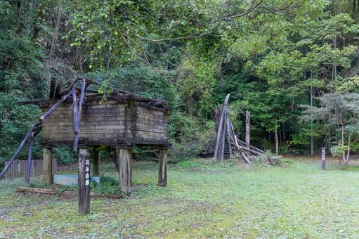 蓮ヶ池史跡公園の古代住居 歴史,古代,住居の写真素材