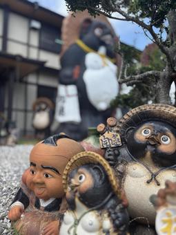 たぬき たぬき 狸,たぬき,置物の写真素材