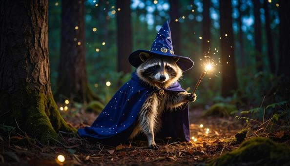 魔法使いタヌキの夕暮れ 魔法使いタヌキの夕暮れの写真
