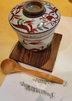 茶碗むし 茶碗蒸し,フグの白子,魚の写真素材