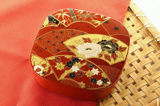 一段重箱2 一段重,お弁当箱,和柄の写真素材