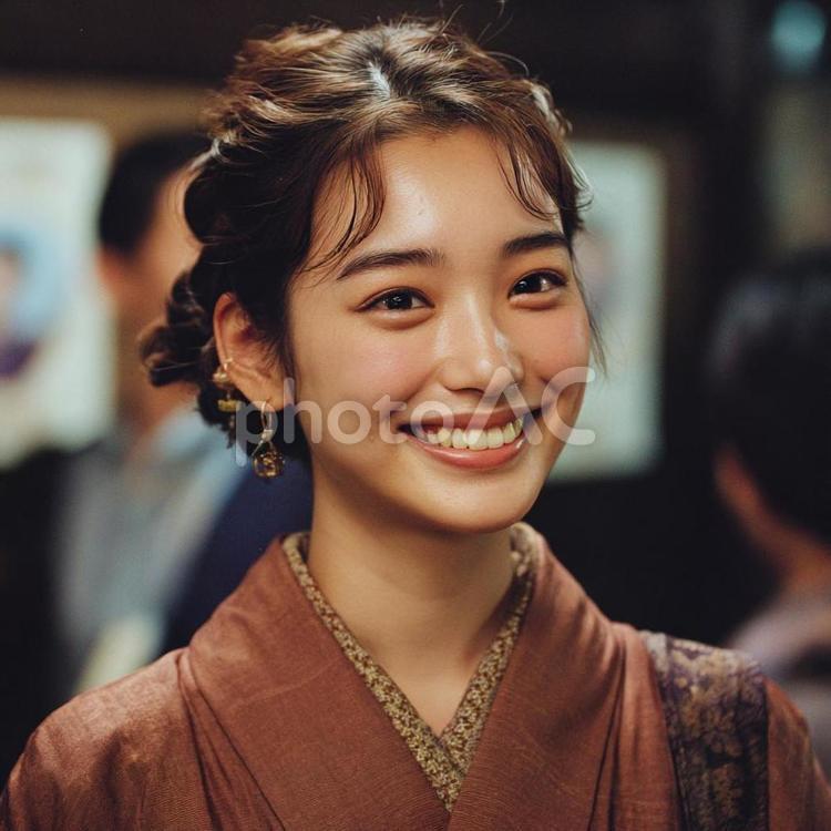 現代風昭和美人 着物,働く女性,美しさの写真素材