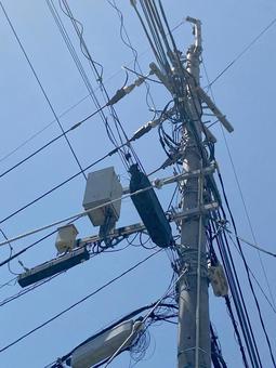 電柱電線7225 電柱電線7225の写真