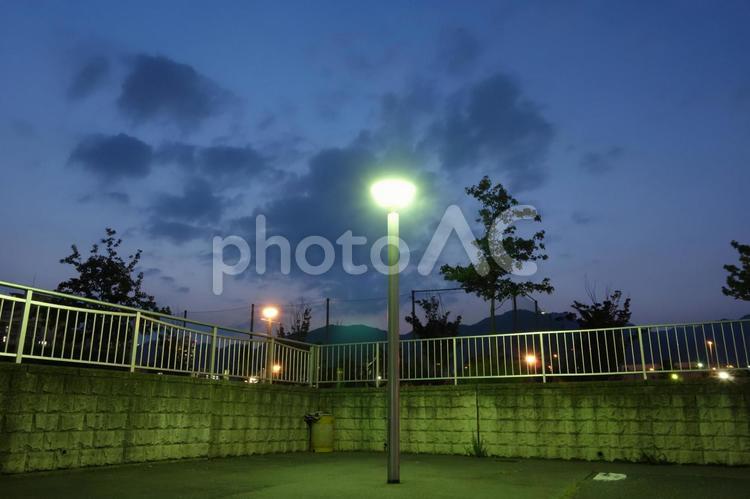 神戸　夕暮れの街路灯２ 神戸,風景,夕暮れの写真素材