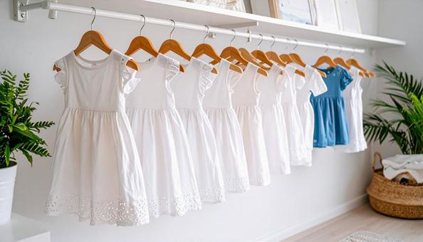 女の子用の白いワンピース ショップ 女の子用の白いワンピース ショップの写真