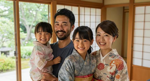 笑顔の家族 笑顔の家族の写真