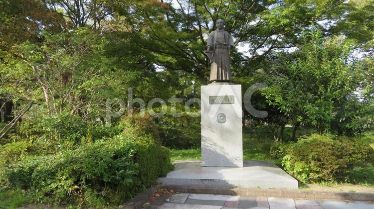 仙台城　支倉常長の銅像 仙台城,青葉城,青葉山の写真素材