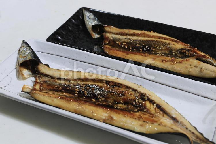 サンマの開き（焼き上がり） 秋刀魚,サンマ,開きの写真素材