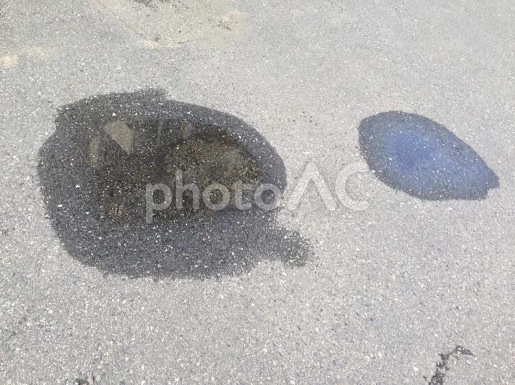 雨上がりの路面 雨上がり,路面,水溜まりの写真素材