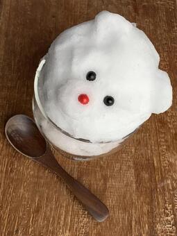 くま氷 くま氷,くま,かき氷の写真素材