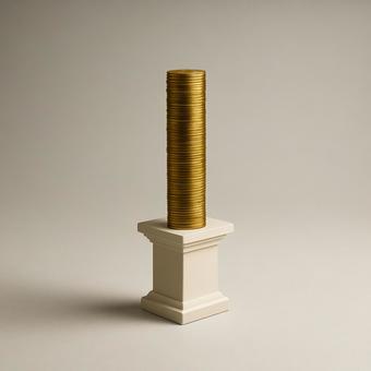 金貨の塔と台座 金貨の塔と台座の写真