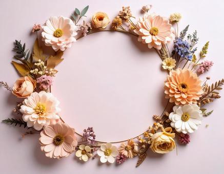 ドライフラワーのテキスト枠 ドライフラワーのテキスト枠の写真