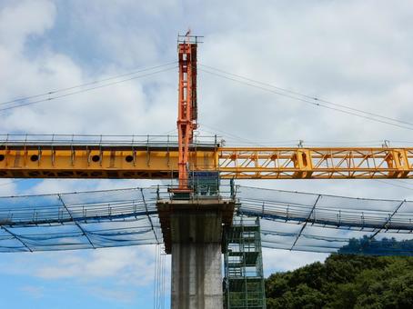 【工事写真】道路建設現場 道路,橋梁,架設の写真素材