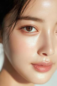 アジア人女性のしっとりとした肌 アジア人女性のしっとりとした肌の写真