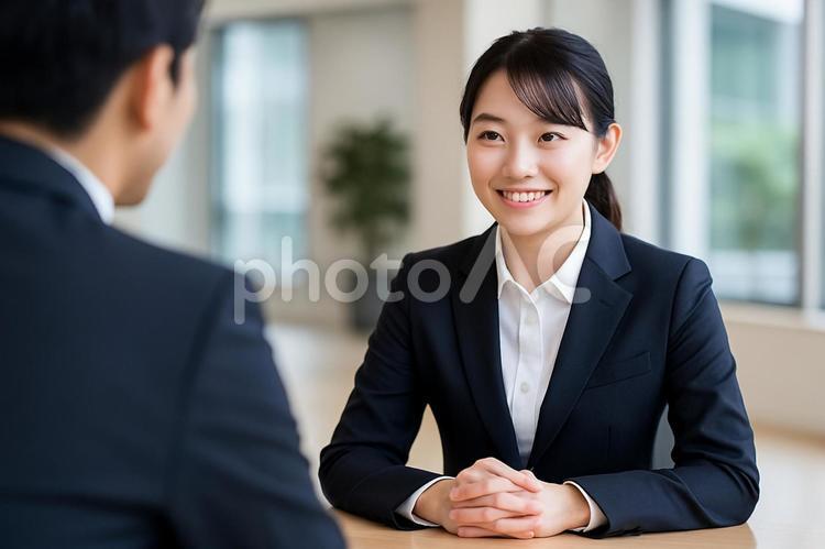 採用面接を想起させる若手女性のイメージ 採用,転職,若手社員の写真素材