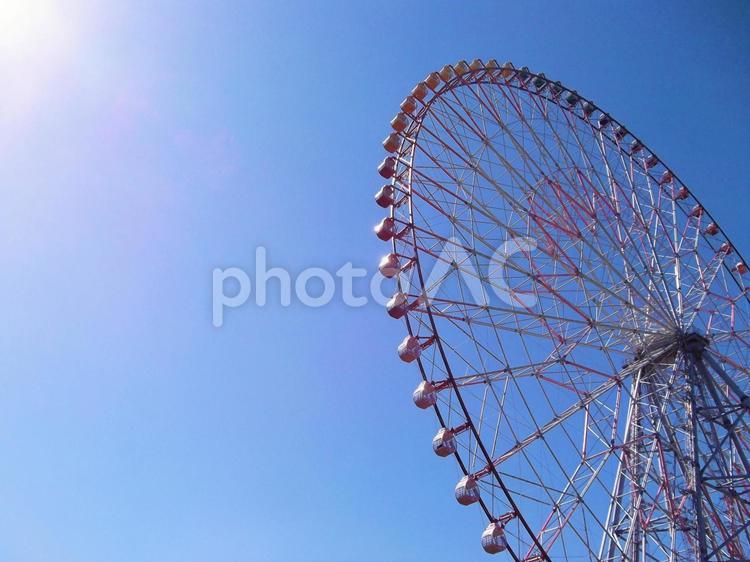 葛西臨海公園の観覧車 観覧車,青空,夏の写真素材