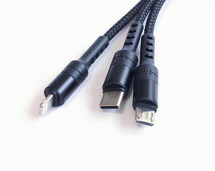 3in1多機能充電コネクタ 充電,ケーブル,3in1の写真素材