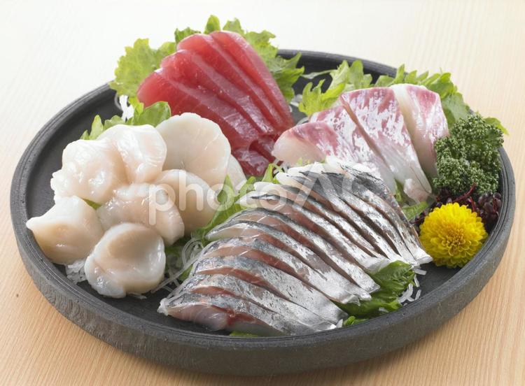 お刺身4種盛り 刺身,4種盛り,造りの写真素材