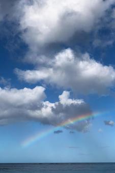 虹のかかるハワイの青空 虹のかかるハワイの青空 ハワイ,海,虹の写真素材