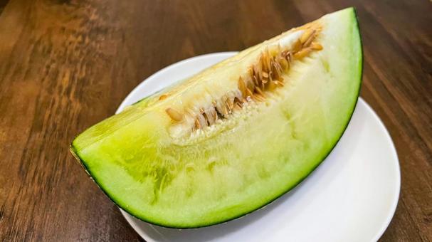 瑞々しい深江グリーン 深江グリーン,メロン,青肉の写真素材