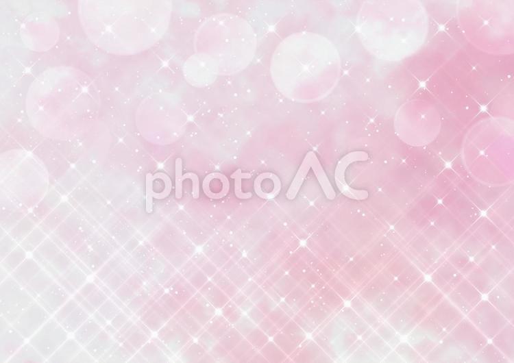 クロスフィルター風の煌めきとボケ　水彩風　背景素材（ピンク） クロスフィルター,煌めき,水彩の写真素材