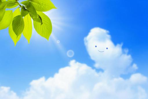 Sunlight in the clouds of smiles and the summer sky, summer, sky, blue sky, JPG