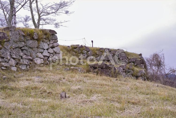 兵庫県佐用町にある利神城跡 利神城,石垣,遺構の写真素材