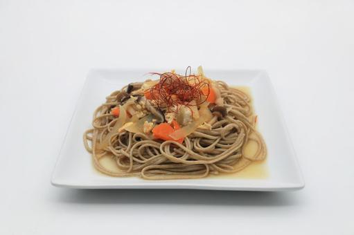 親子そばパスタ 親子そばパスタ そばパスタ,そば,蕎麦の写真素材
