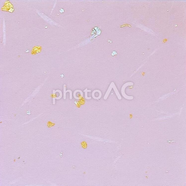 桃色和紙　金箔 桃色,和紙,金箔の写真素材