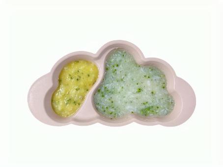 離乳食 離乳食 離乳食,軟飯,7倍がゆの写真素材