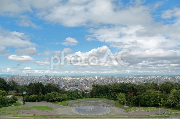 旭山記念公園から札幌街並みの眺望４ 旭山記念公園,札幌観光,観光名所の写真素材