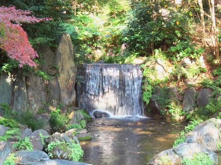 小さな滝 滝,岩,庭園の写真素材