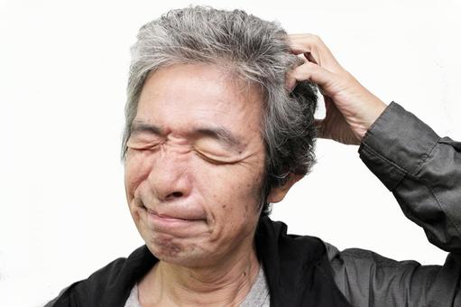 困るシニア男性 シニア,シニア男性,シニアサラリーマンの写真素材