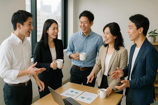 会議・グループワーク 和気あいあい 男女 会議・グループワーク 和気あいあい 男女の写真