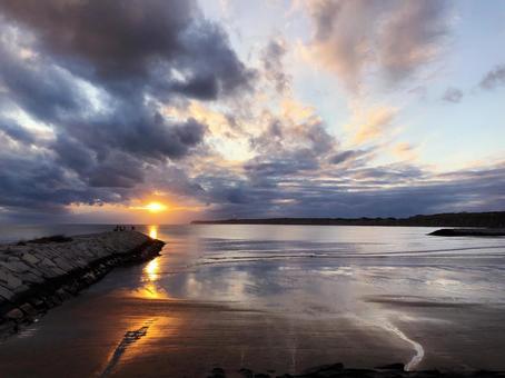 夕暮れの海 夕暮れの海の写真