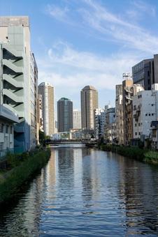 亀島川 亀島川 亀島川,かめじまかわ,中央区の写真素材