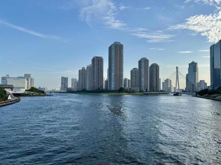 隅田川 永代橋からの風景 隅田川 永代橋からの風景の写真