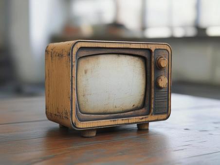 木製レトロテレビ模型 木製,テレビ,レトロの写真素材