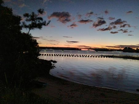 夕暮れの海岸 夕暮れの海岸の写真