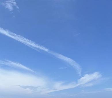 青空に広がる巻雲のライン 青空に広がる巻雲のライン 青空,空,雲の写真素材