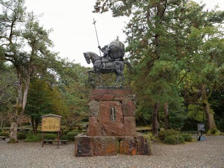 尾山神社 前田利家公像 尾山神社 前田利家公像 尾山神社,銅像,金沢城の写真素材