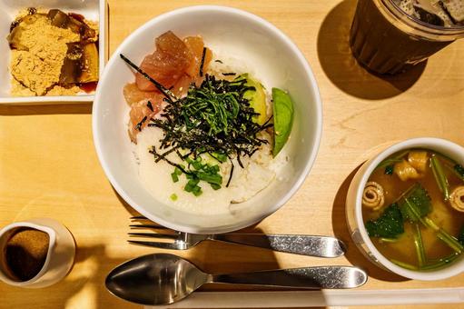 カフェランチ|真俯瞰 カフェランチ|真俯瞰 カフェ,ランチ,ブランチの写真素材