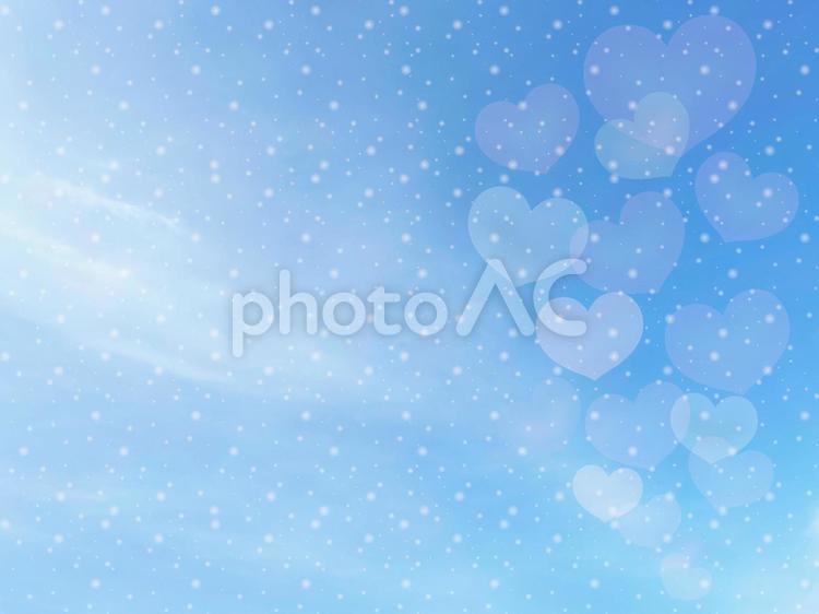キラキラ青空に浮かぶたくさんのハート ハート,空,青空の写真素材