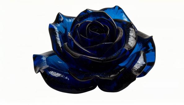 深海ブルーのガラス薔薇(背景透過) 深海ブルーのガラス薔薇(背景透過)の写真