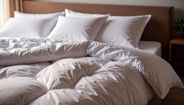 白いベッドの写真