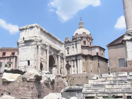 Ruins and the Basilica of Santi Luca e Martina, JPG Ruins and the Basilica of Santi Luca e Martina, JPG