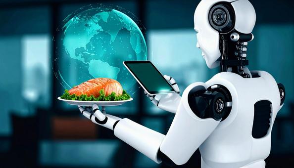 非対面接客を可能にする配膳ロボット 非対面接客を可能にする配膳ロボットの写真
